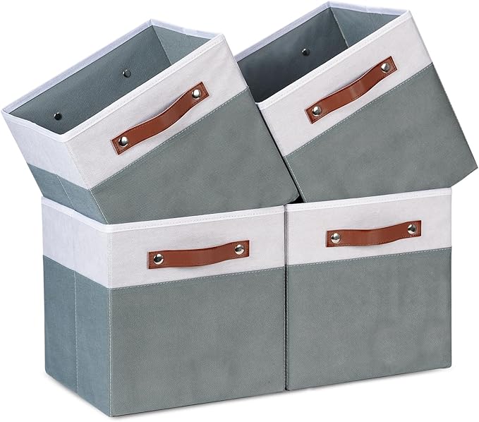 Temary 11x11 Storage Cubes Fabric Cube Storage Bins with Handles Clothes Storage Boxes Baskets for Organizing Home, Shelf, Cl