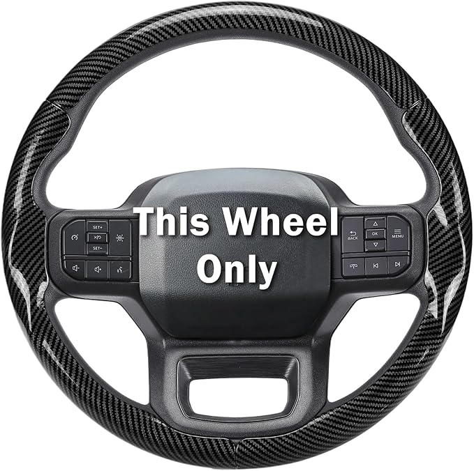 Steering Wheel Cover for Ford F150 2021-2025/ F-150 Lightning 2022-2025/ F250 F350 F450 F550 2023-2025/ Ford Expedition 2022-2024 Car Steering Wheel Cover Protector Accessories for Ford(Glossy Black)