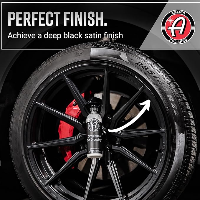 Adam's Polishes Graphene Tire Dressing - Deep Black Finish W/Graphene Non Greasy Car Detailing | Use W/Tire Applicator After 