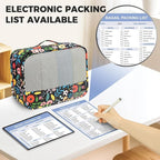 BAGAIL 9 Set Packing Cubes with Packing List Luggage Packing Organizers for Travel Accessories (Black floral)