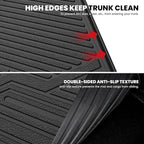 LASFIT Cargo Mat with Backrest Mat for Honda Passport 2026, All Weather TPE Custom Fit Trunk Mat Trunk Liner Trunk Tray Cargo Liner Cargo Tray with Seatback Cover, Black