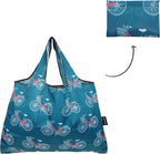 allydrew Large Foldable Tote Nylon Reusable Grocery Bags, 6 Pack