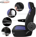 CAROMOP Luxury Faux Leather&Fabric Car Seat Covers Full Set with Breathable 3D Foam Back Support,Universal Comfortable Seat C