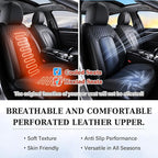 Coverado Seat Covers, Car Seat Covers Front Seats, Black Seat Cover, Waterproof Car Seat Cushion, Front Car Seat Covers Leath