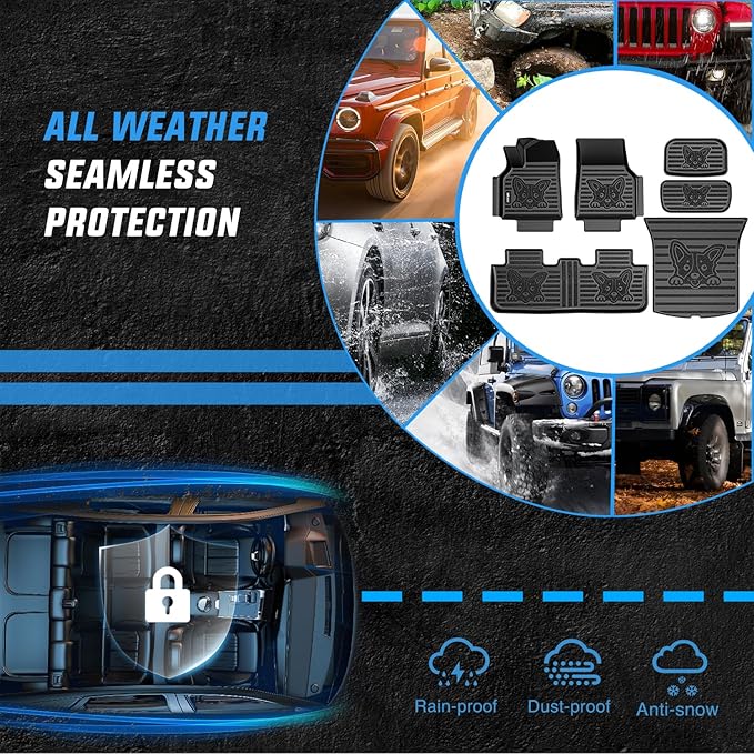 Nilight TPE Floor Mats & Cargo Mats Set for Tesla Model Y (5 Seat only) 2021 2022 2023 2024 2025 All Weather Custom Fit Heavy Duty Floor Liners