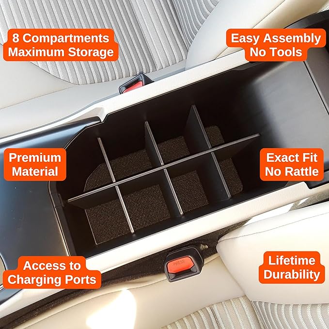 Vehicle OCD - Center Console Organizer for Toyota Camry L/LE/SE (2018-2019) (NOT for XLE or XSE) - Made in USA - SLX136
