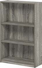 Furinno JAYA Book Shelf, 3-Tier Bookshelf, Bookcase with Adjustable Shelves, 9.5 x 24.5 x 40.3, for Organization and Storage,