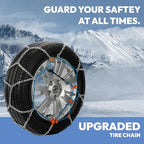 Snow Chains for Cars, SUVs & Pickup Trucks – Quick Fit, Easy Installation, Reusable Universal Tire Chains for Winter Emergenc