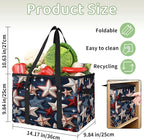 Reusable Grocery Bags Heavy Duty Shopping Bags Foldable Large Tote Bags with Long Handles & Hard Bottom
