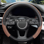 KAFEEK Steering Wheel Cover, Universal 15 inch, Microfiber Leather Viscose, Breathable, Anti-Slip,Warm in Winter and Cool in 