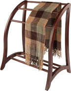 Winsome Wood Quilt Rack With 3 Rungs, Antique Walnut (94036)