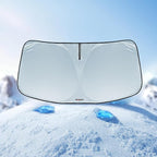 Windshield Sun Shade for Toyota Highlander L LE XLE Limited Platinum 2020-2026 – Custom Fit Sun Shield with Mirror Cut‑Out, Blocks Heat & UV, Foldable - Toyota Highlander Windshield Sunshade