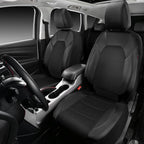 CAR PASS Leather and 3D Air Mesh Universal Fit Car Seat Covers, for Sedans,Trucks,Suvs,Airbag Compatible,Zipper Design and Re