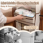 Baby Nursery Over The Door Organizer – 5-Tier 10 Pocket Hanging Storage with Removable Diaper Caddy & 3 Sturdy Hooks, 55LBS C