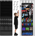Over the Door Organizer for Toy Guns, Toys Storage Door Hanger with Pockets and Slots for Kids Foam Blasters, Darts, Goggles,