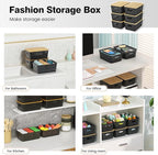 Ohmlove Plastic Storage Baskets With Bamboo Lid - Plastic Storage Containers Stackable Storage bins: Storage Baskets for Orga