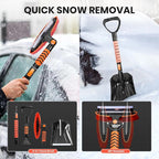 SINTIKI 43" Ice Scrapers for Car Windshield and Snow Shovel Kit, Extendable Snow Brush for Truck with EVA Grip, 180° Pivoting Brush Head Detachable Snow Scraper for Car, SUV, Truck Auto
