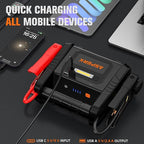 AsperX 6000A Car Jump Starter, Battery Jumper Starter Portable for 12V Vehicles (for All Gas or up to 12L Diesel) - Car