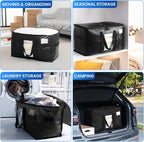 TAILI Extra Large Moving Bags, 10 Pack Black Heavy Duty Totes For Storage with Visible Window, Wrap Around Handles, Storage B