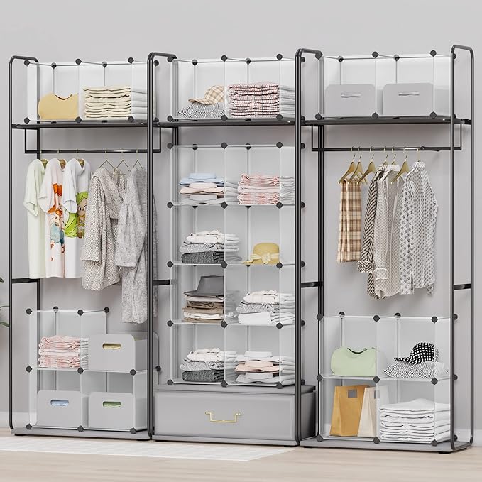 HOMIDEC Closet Organizers and Storage, 9 Cube Storage Organizer, Portable Closet Organizer Storage Cubes Shelves for Clothes,