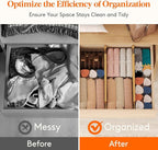 Lifewit 4" High 8 Pack Bamboo Drawer Dividers 43-54cm/17-21.5" Adjustable Wooden Drawer Organizer for Clothes/Utensils, Expan