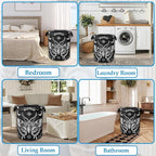 Butterfly Moon Laundry Basket Collapsible Laundry Hamper with Handle, Oxford Clothes Toy Storage Bin for Bathroom Bedroom Roo