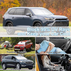 3PCS Car Window Shades Front Windshield Sun Shade Foldable Window Shade Custom Fit for Honda Odyssey 2018-2024 Accessories Car Shades for Front Windows Anti-UV Rays Block Heat