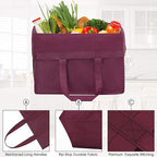 WISELIFE [12 Pack Reusable Grocery Shopping Bags Large Foldable Tote Bags Bulk Eco Produce Bags with Long Handle