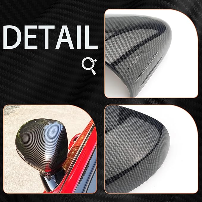 Carbon Fiber Style ABS Exterior Mirror Cover Side Rearview Mirror Cover Trim Compatible with Kia Stinger 2017-2024 Accessories