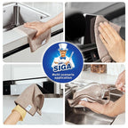 MR.SIGA Microfiber Cleaning Cloths, All-Purpose Surface Microfiber Towels, Streak Free Cleaning Rags, Pack of 12, Wheat, Size