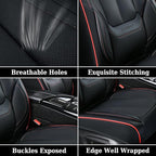 Coverado Universal Seat Covers Full Set, Universal Seat Covers for Cars, Waterproof Nappa Leather Car Seat Covers with Head P