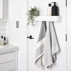 xympo Modern Wall-Mounted Coat Rack with Shelf – Heavy-Duty Steel, 5 Sturdy Hooks, Powder-Coated Finish, Space-Saving Entrywa