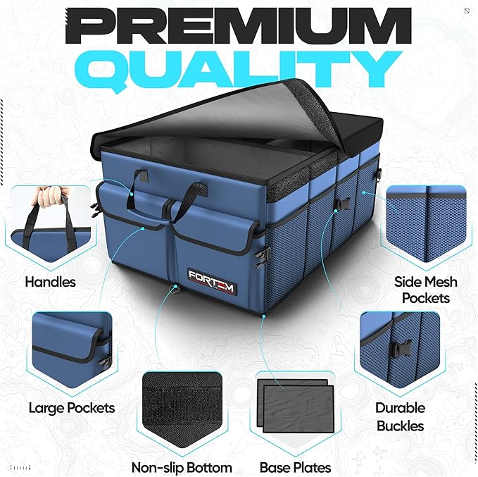 FORTEM Trunk Organizer For SUV Car Trunk Organizer, Foldable Storage, Car Accessories for Women Men, Collapsible Bag, Perfect C