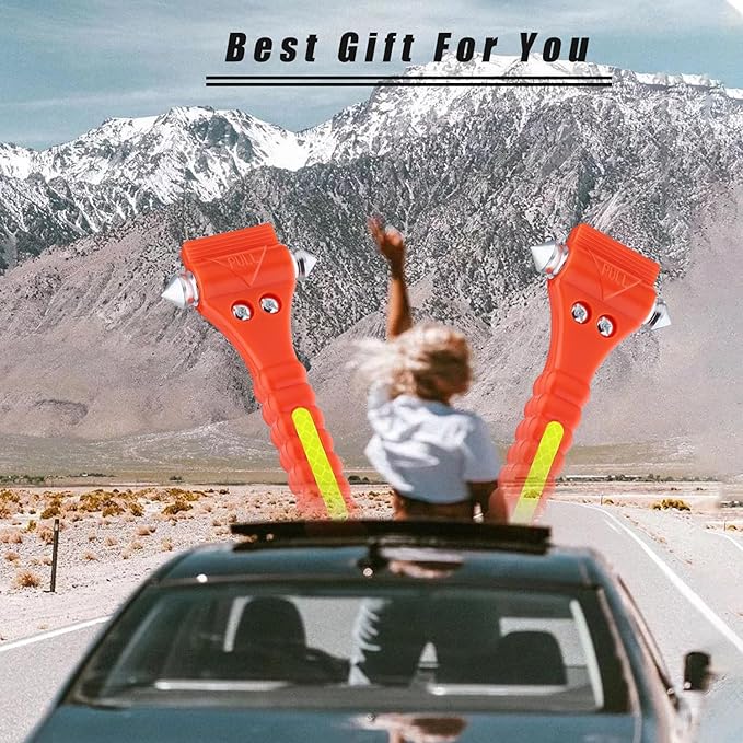 Car Window Breaker, Safety Hammer - Emergency Escape Tool, Window Breaker Seatbelt Cutter, Life Saving Survival Kit with Ligh