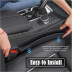 Car Seat Gap Filler Organizer, Auto Side Seat Gap Storage Box for Your Cars, Trucks 2 Pack, Universal Car Accessories Gap Filler Organizer to Fill the Gap Space Between the Console and Seats, Black