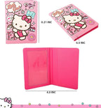 Hello Kitty Passport Holder and Luggage Tag Set Official License, Sanrio Passport Cover and Bag Tag