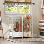 HOOBRO Floating Shelves and Purse Organizer Bundle, Wall Mounted Shelf Set of 2, Wall Mounted Shelf Set of 2, BF40BJ01-WN28CJ
