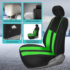 FH Group Car Seat Cover Full Set Striking Striped Car Seat Covers with Front Seat Covers and Rear Split Bench, Universal Fit 