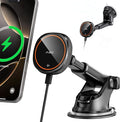 APPS2Car Magnetic Car Phone Mount - Designed Only for MagSafe iPhone 17-12 Series, Orange/Black Data Cable (Random)