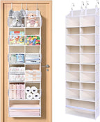 ULG Over the Door Organizer, 6-Tier Hanging Storage with Clear Windows, 19 Pockets for Closet,Bathroom & Nursery Door Organiz