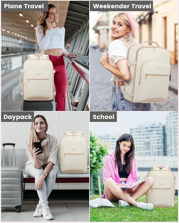 LOVEVOOK Travel Backpack for Women & Men 40L,Airline Approved Carry On Backpack Travel Essential,TSA Carry on Luggage,Waterpr