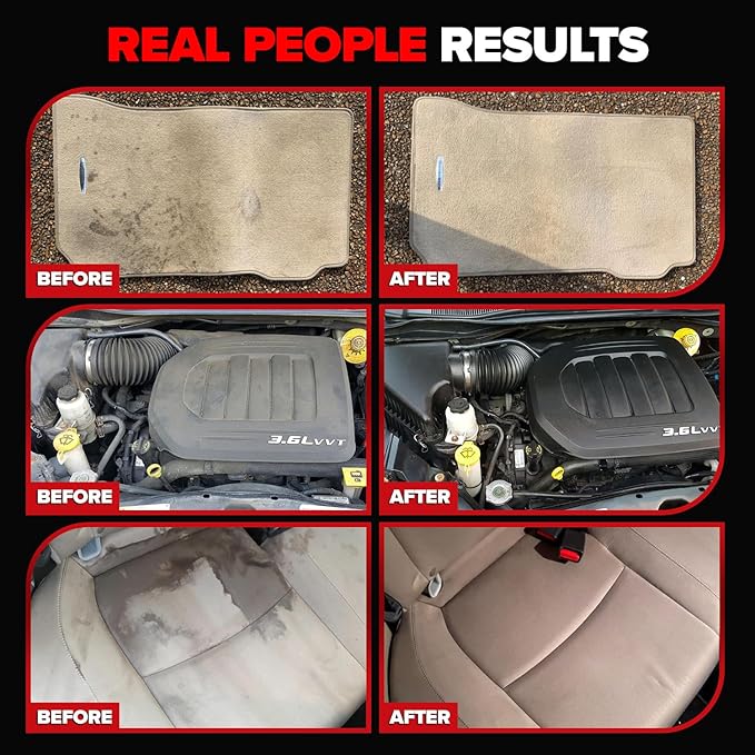 Carfidant Interior Cleaner – Removes Stains & Deep Cleans Car Seats, Leather, Fabric, Upholstery, Plastic, Dashboard & More -