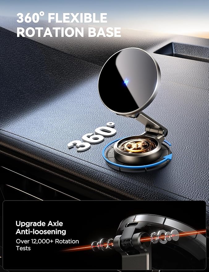 JOYROOM for MagSafe Car Mount Charger, [All-Metal] 15W Fast MagSafe Car Charger, Magsafe Car Mount Dashboard for iPhone 17 Pro Max Air/16 15 14 13 12 Pro Max Plus, Dark Blue
