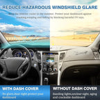 FIILINES Dash Cover for Hyundai Sonata 2011-2014, Dashboard Cover Sonata Accessories Suede Dash Cover Mat Sunshade Anti-Slip 