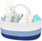 Maliton Baby Diaper Caddy Organizer, Cotton Rope Diaper Caddy Basket, Large Storage Basket for Newborn Boys and Girls, Gift f