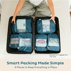 6-Pack Large Compression Packing Cubes for Travel - Lightweight Compression Packing Cube Set, Water-Resistant Luggage Organiz