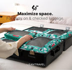 LeanTravel Premium Compression Packing Cubes for Travel - Suitcase Organizer Bags with Double Zipper & Breathable Mesh Panel 