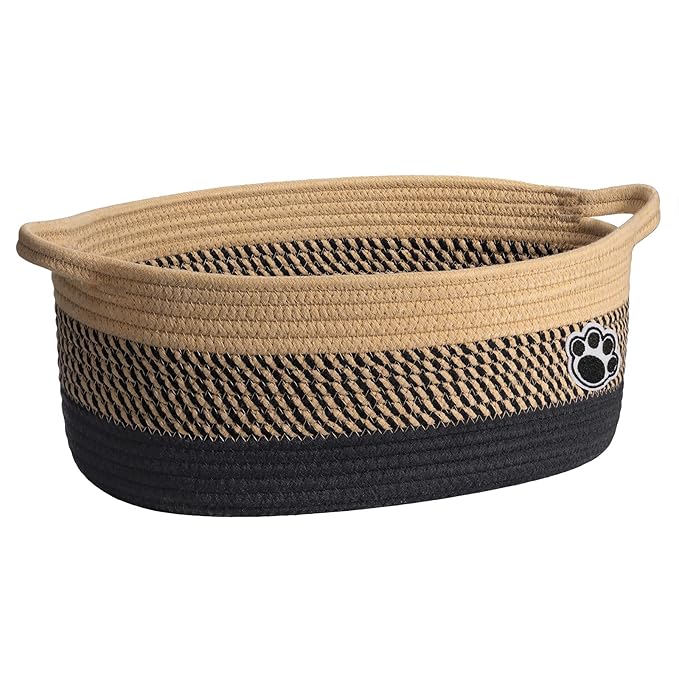 Dog Toy Basket, Woven Storage Baskets for Dog Cat Organizer, Baby Boy Shower Gifts Basket for Bathroom, Nursery Toy Baskets S