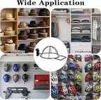6 Pcs Metal Hat Display and Holder, Wall Mounted Slatwall Rack Organizer for Baseball Caps, Beanies, Wigs, for Home and Retai