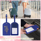 Amylove Bulk Luggage Tags Wedding Favors Adventure Begins Luggage Tags for Guests Travel Tag for Suitcase Bridal Gift 24 Pack